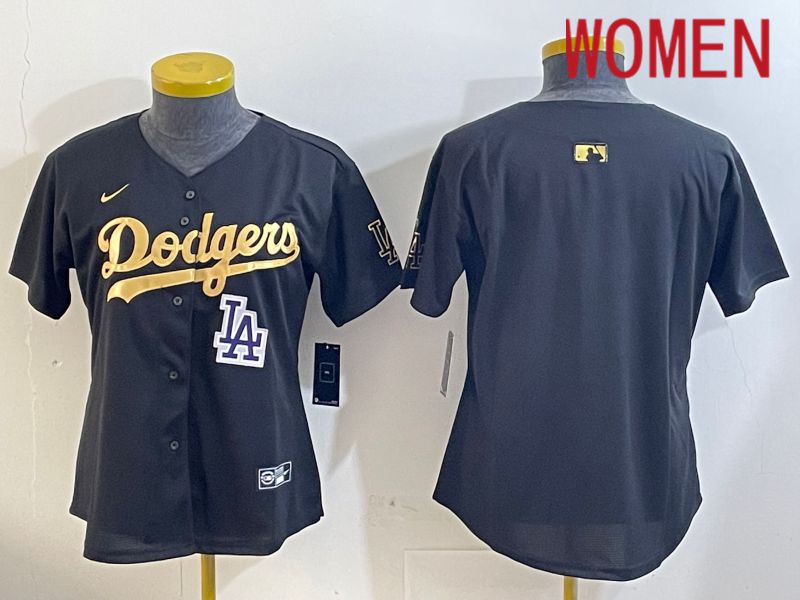 Women Los Angeles Dodgers Blank Black Gold Game 2024 Nike MLB Jersey style 12097